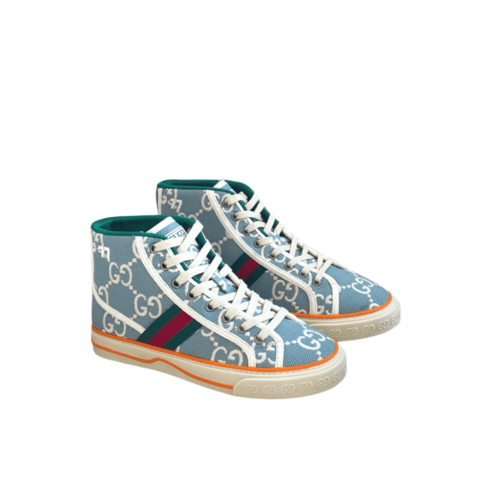 GUCCI TENNIS 1977 HIGH TOP SNEAKER LIGHT BLUE