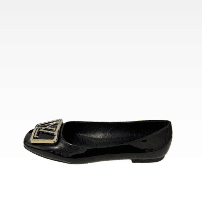 LOUIS VUITTON LV LOGO BLACK BALLERINA