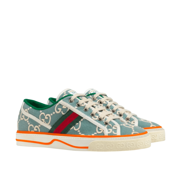GUCCI WOMEN'S TENNIS 1977 SNEAKER LIGHT BLUE 606110 H0G10 3460