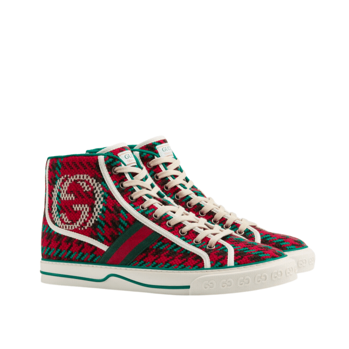 GUCCI TENNIS 1977 HIGH TOP SNEAKER RED 644737 2KT30 8262