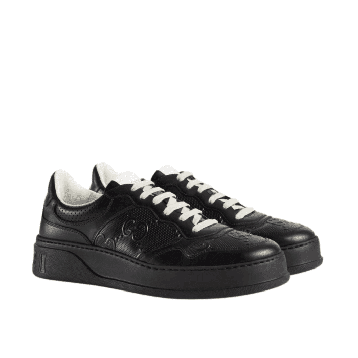 GUCCI GG EMBROIDED SNEAKER BLACK 669582-1XL10-1000
