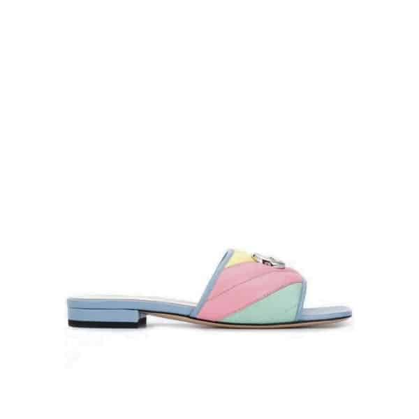 GUCCI DOUBLE G RAINBOW MULES