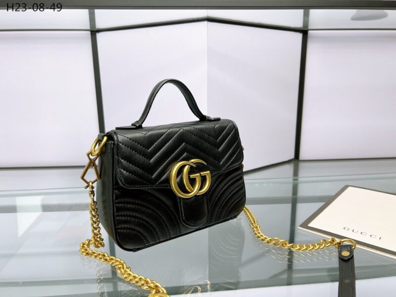 Alternative view of GUCCI GG MARMONT MINI TOP HANDLE BAG BLACK 20CM ‎547260 DTDIT 1000