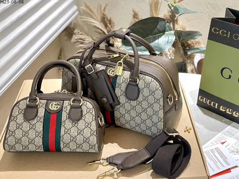 Alternative view of GUCCI OPHIDIA GG MINI TOP HANDLE BAG BROWN 22CM ‎724606 9C2SG 8746