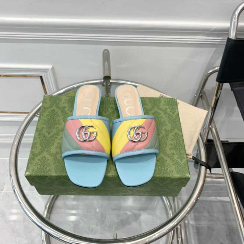 Alternative view of GUCCI DOUBLE G RAINBOW MULES