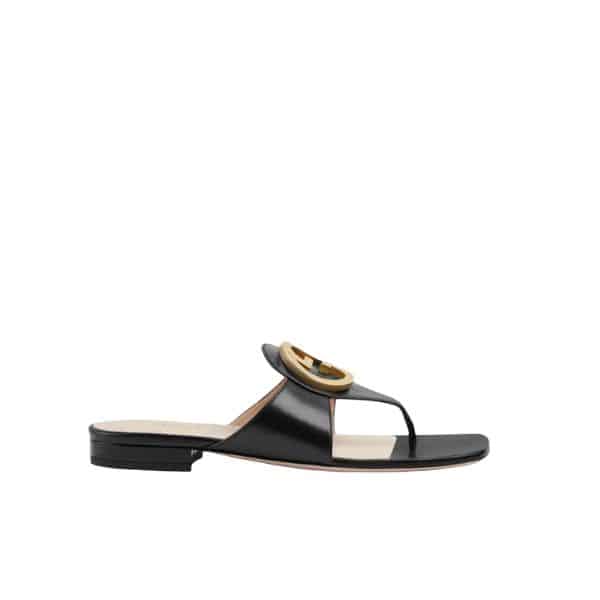 GUCCI WOMEN'S GUCCI BLONDIE THONG SANDAL BLACK 739048 C9D00 1000