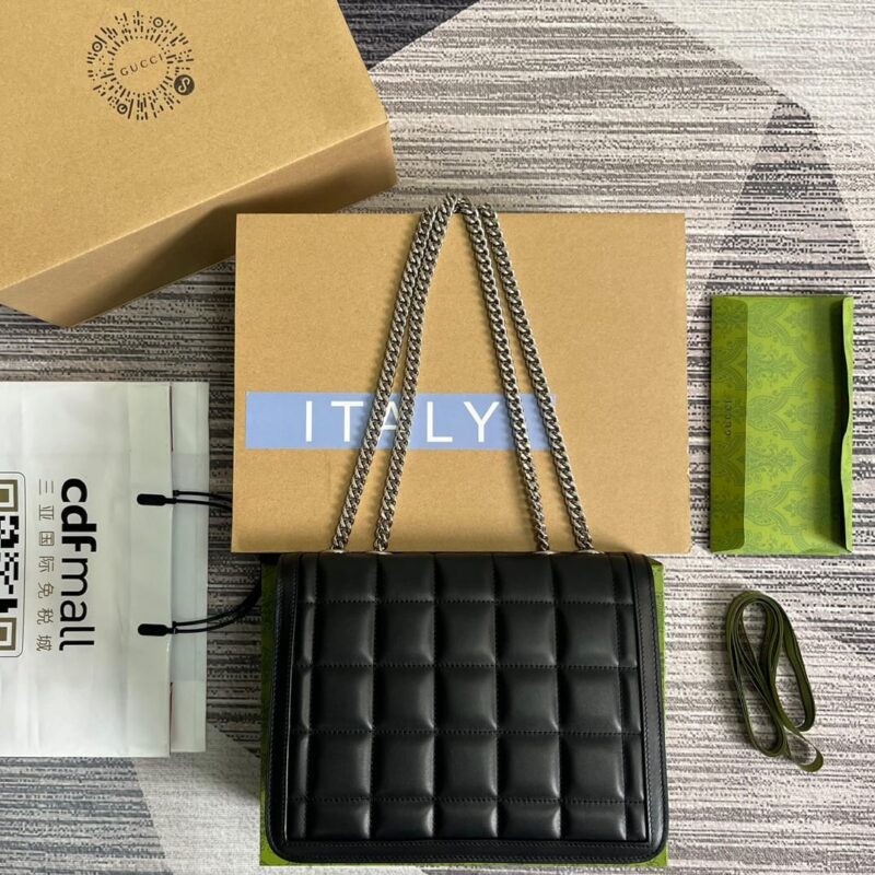 Alternative view of GUCCI DECO SMALL SHOULDER BAG BLACK 25CM 740834 AAB7A 1000