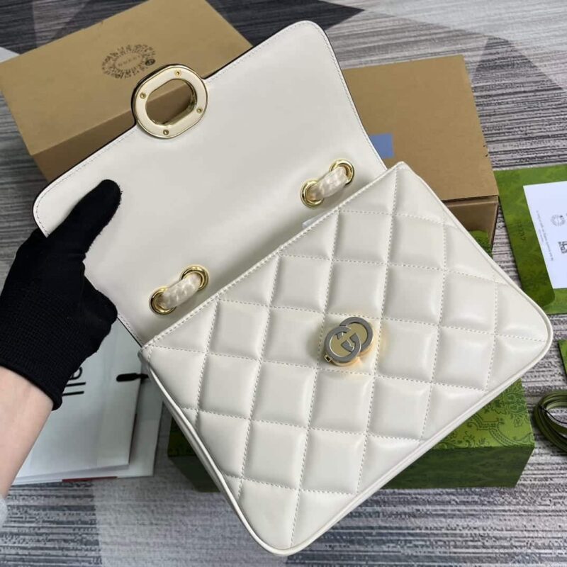 Alternative view of GUCCI DECO SMALL SHOULDER BAG WHITE 25CM 740834 AAB1Q 9022