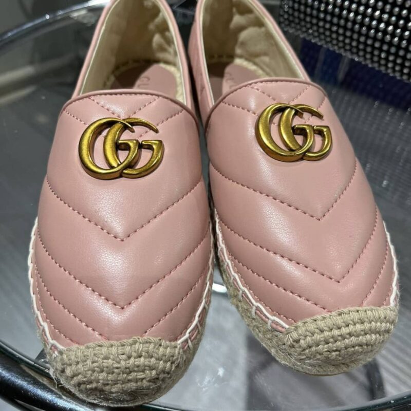 Alternative view of GUCCI LEATHER ESPADRILLE WITH DOUBLE G PINK