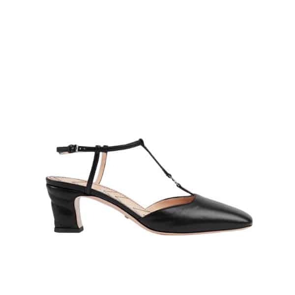 GUCCI WOMEN'S PETITE GG SLINGBACK PUMP ‎BLACK 723446 BKO00 1000