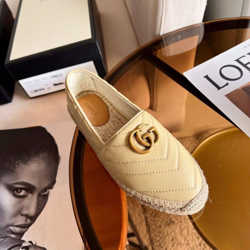 Alternative view of GUCCI LEATHER ESPADRILLE WITH DOUBLE G BEIGE