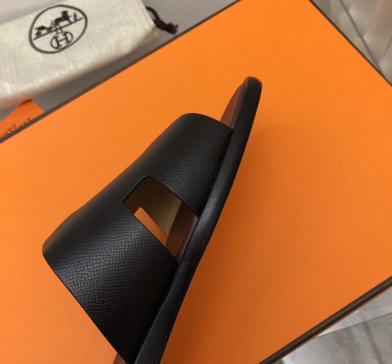 Alternative view of HERMES IZMIR SANDAL BLACK AND BROWN