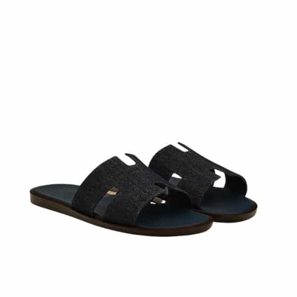 HERMES IZMIR SANDAL NOIR DENIM
