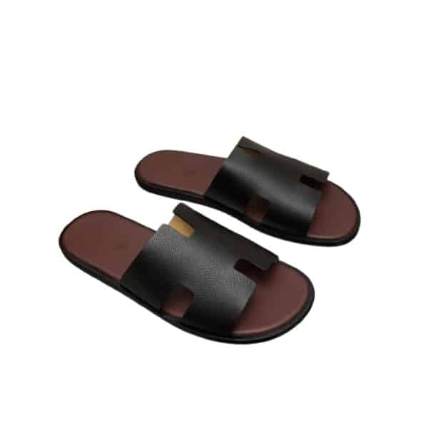 HERMES IZMIR SANDAL BLACK AND BROWN