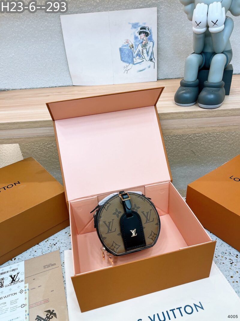 Alternative view of LOUIS VUITTON PETITE BOITE CHAPEAU BLACK AND BROWN 13CM