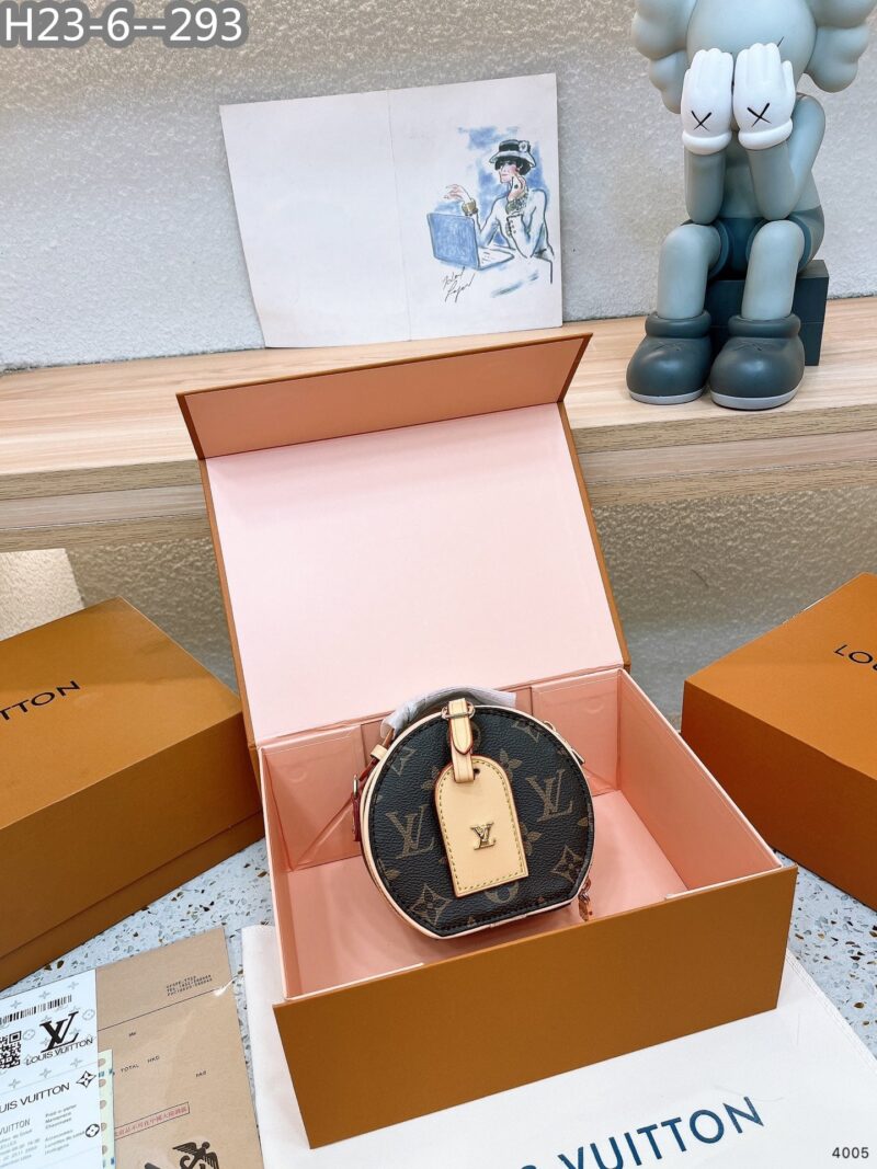 Alternative view of LOUIS VUITTON PETITE BOITE CHAPEAU BEIGE AND BROWN 13CM