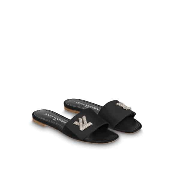 LOUIS VUITTON SHAKE FLAT MULE BLACK 1AB10Y