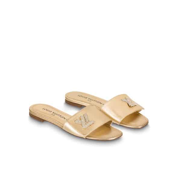 LOUIS VUITTON SHAKE FLAT MULE GOLD 1AB2RD