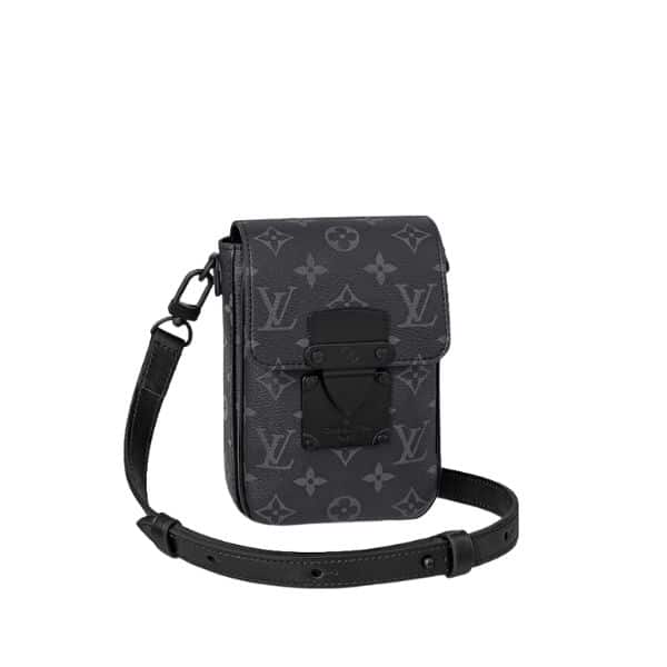 LOUIS VUITTON S-LOCK VERTICAL WEARABLE WALLET BLACK 18CM