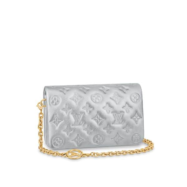 LOUIS VUITTON POCHETTE COUSSIN BAG SILVER 19CM M82017