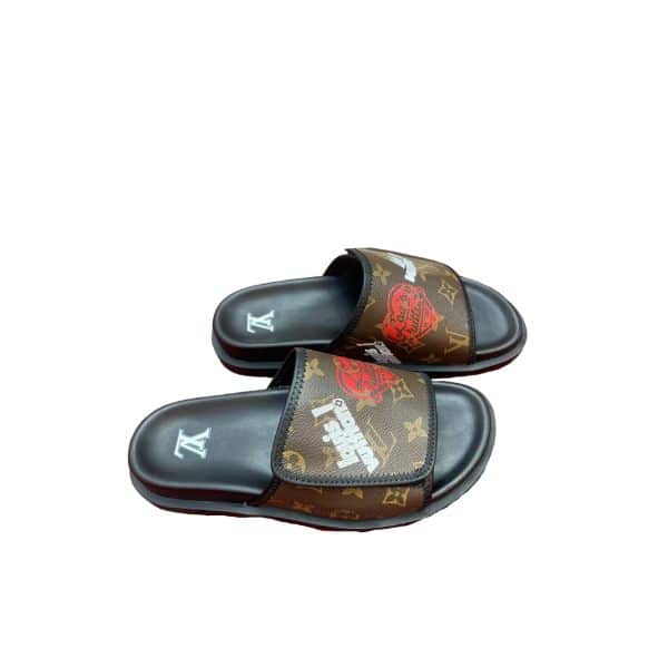 LOUIS VUITTON MONOGRAM HEART FLAT SLIDES