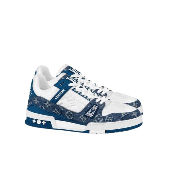 LOUIS VUITTON TRAINER SNEAKERS BLUE AND WHITE 1A9JGV