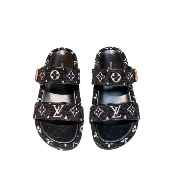 LOUIS VUITTON TWO STRAP SANDAL BLACK