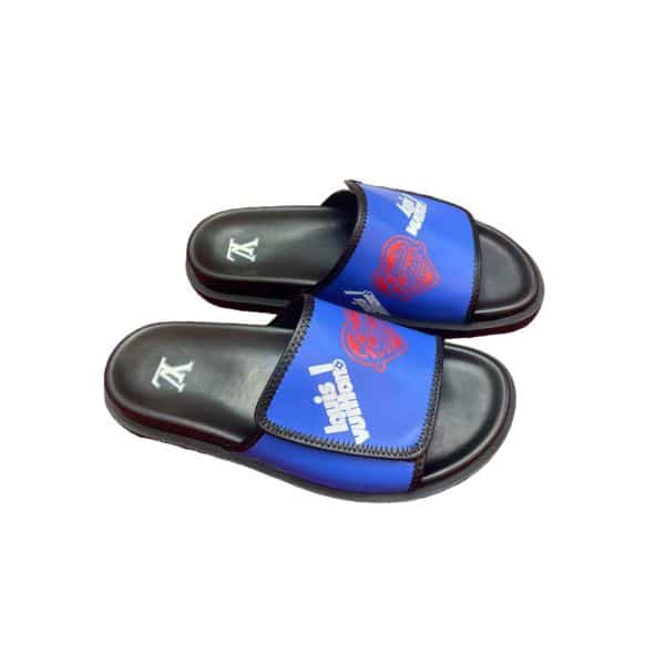 LOUIS VUITTON HEART FLAT SLIDES BLUE