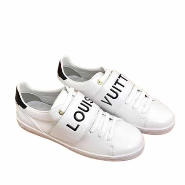 LOUIS VUITTON FRONTROW LOGO STRAP WHITE BLACK