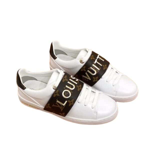 LOUIS VUITTON FRONTROW LOGO MONOGRAM STRAP WHITE