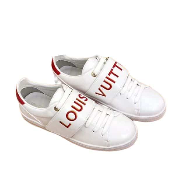 LOUIS VUITTON FRONTROW LOGO STRAP WHITE RED