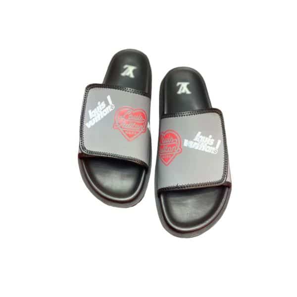 LOUIS VUITTON HEART FLAT SLIDES GREY