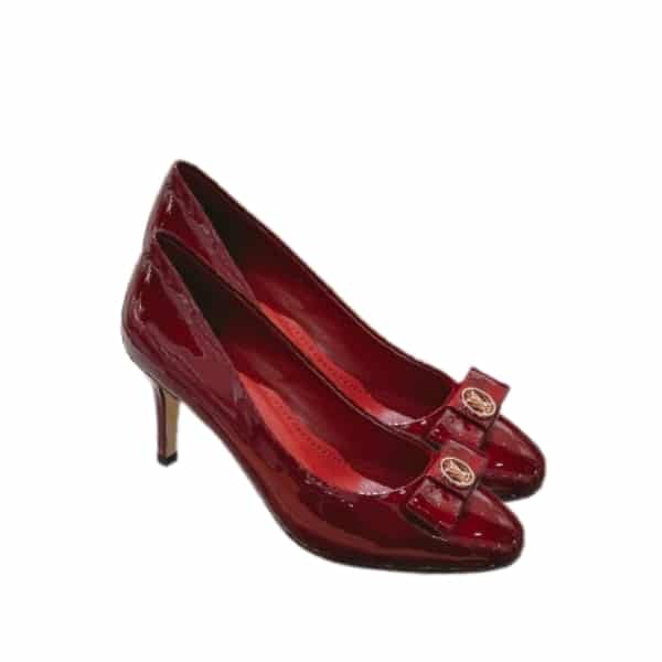 LOUIS VUITTON PATENT LEATHER PUMPS DARK RED
