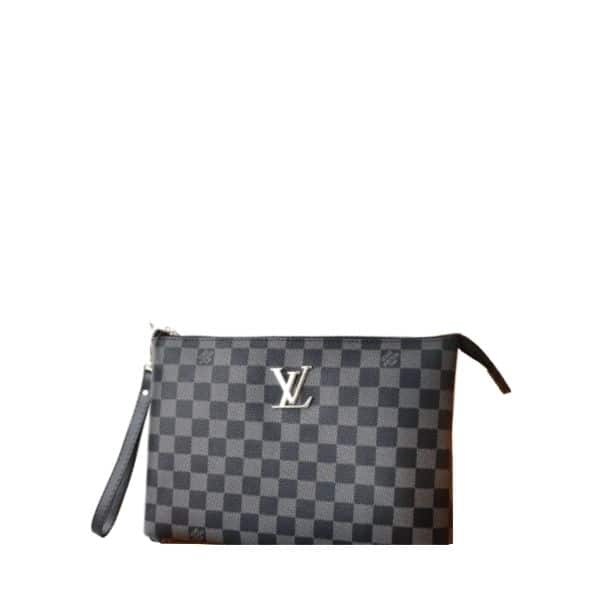 LOUIS VUITTON POCHETTE DAMIER CANVAS BLACK 28CM