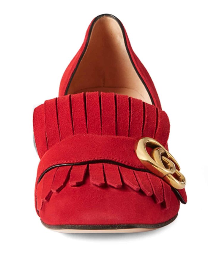 Alternative view of GUCCI MARMONT FRINGE SUEDE 55MM LOAFER RED FROM NEIMAN MARCUS