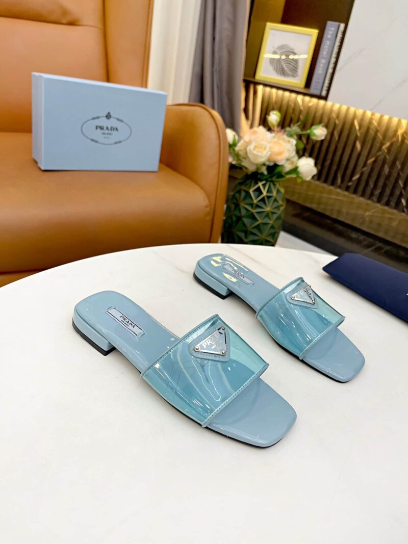 Alternative view of PRADA LOGO PLAQUE SLIP ON LIGHT BLUE