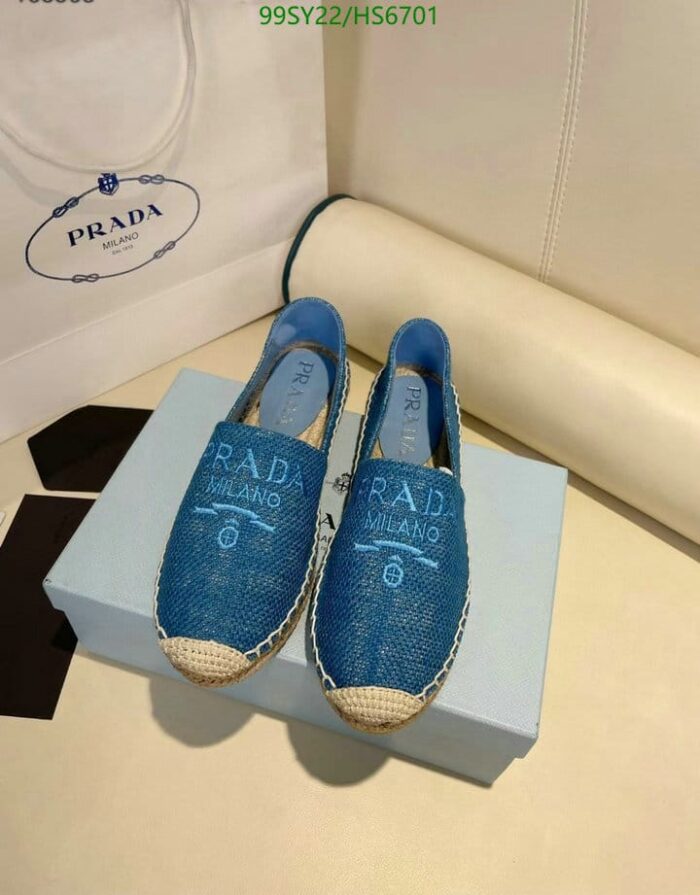 Alternative view of PRADA LINEN ESPADRILLES BLUE 1S841M376F0013F020