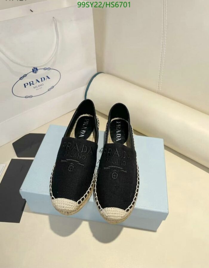 Alternative view of PRADA LINEN ESPADRILLES BLACK
