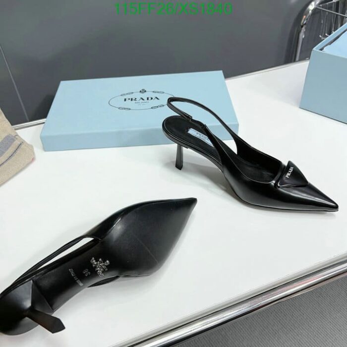 Alternative view of PRADA BRUSHED LEATHER SLINGBACK PUMPS BLACK 1I901M055F0002F075