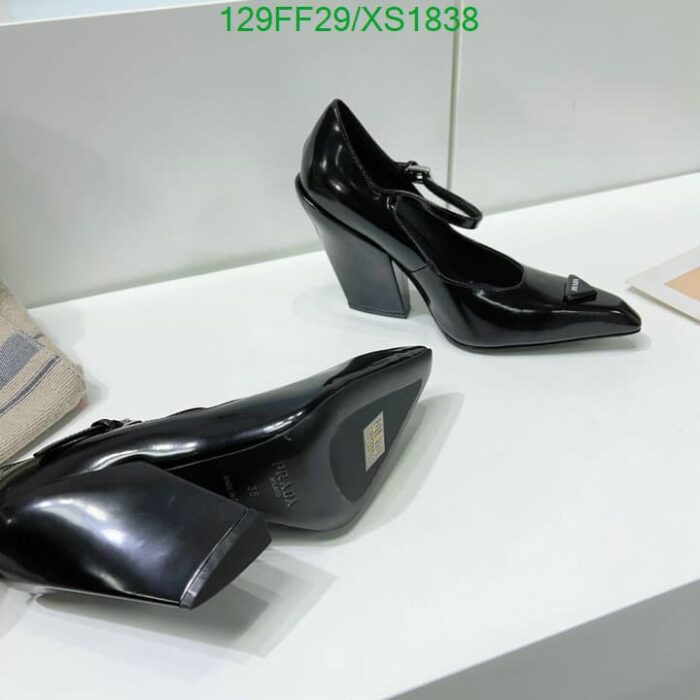 Alternative view of PRADA MODELLERIE LEATHER MARY JANE PUMPS IN NERO BLACK