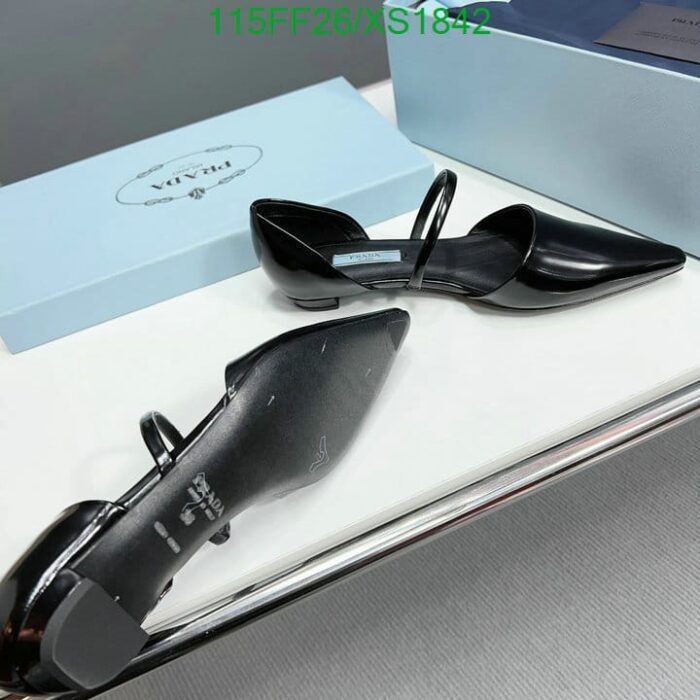 Alternative view of PRADA LEATHER BALLET FLATS BLACK