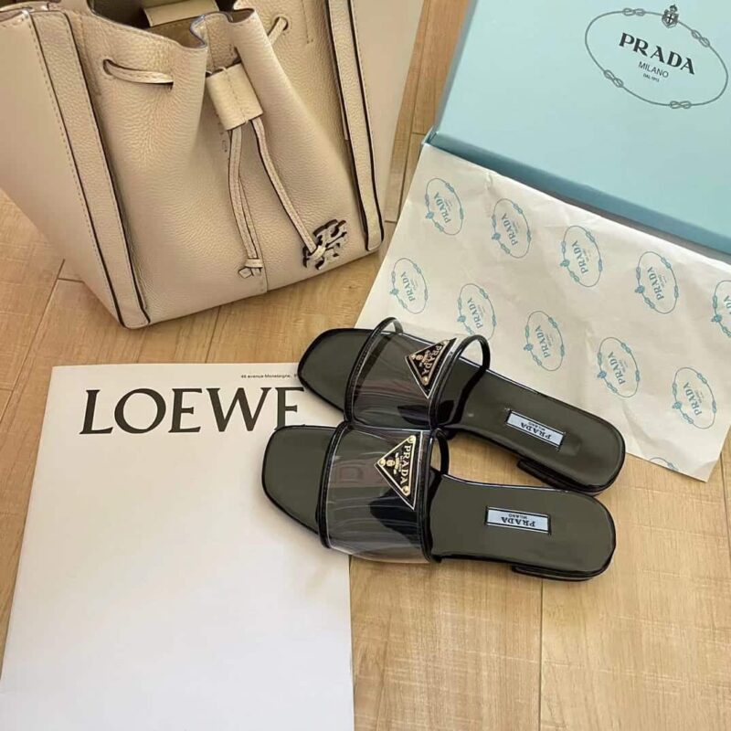 Alternative view of PRADA LOGO PLAQUE SLIP ON BLACK