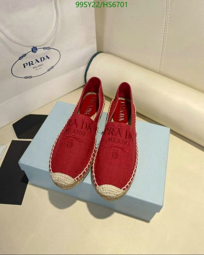 Alternative view of PRADA LINEN ESPADRILLES RED