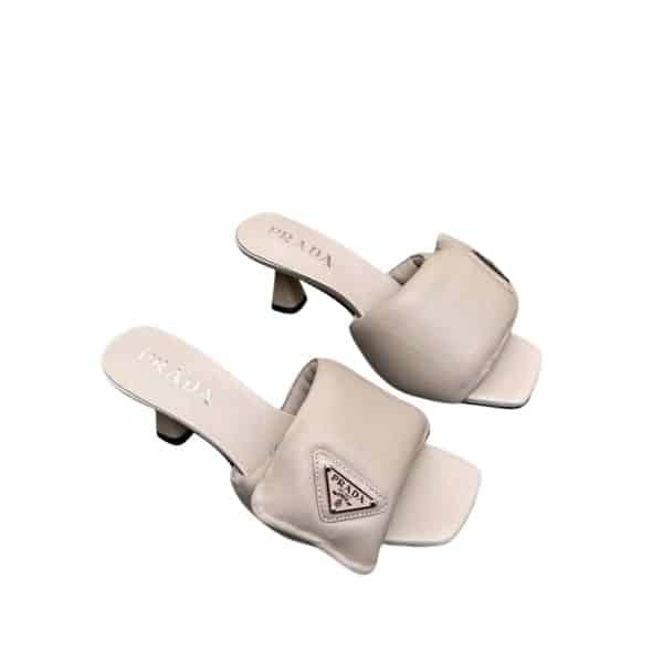 PRADA SOFT PADDED NAPPA SANDALS BEIGE 1XX6542DL8F0F24F065