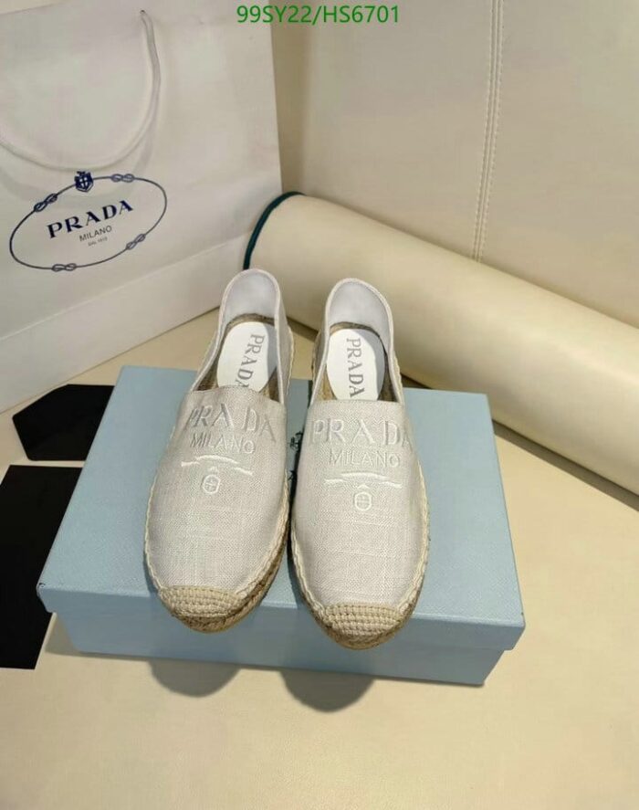 Alternative view of PRADA LINEN ESPADRILLES WHITE