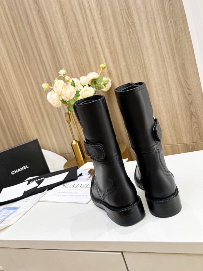 Alternative view of CHANEL SHORT BLACK BIKER BOOT