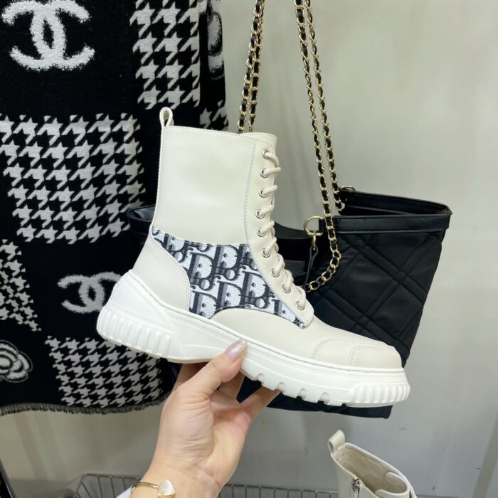 Alternative view of DIOR D-RACER OBLIQUE WHITE BIKER SHORT BOOTS