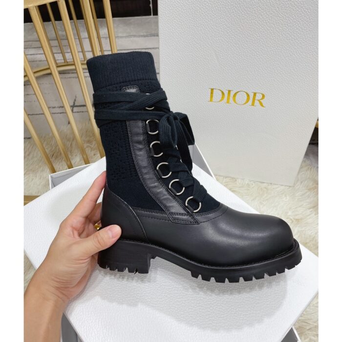Alternative view of DIOR RUBBER SOLE LACE-UP CASUAL STYLE BLACK BLENDED FABRICS PLAIN
