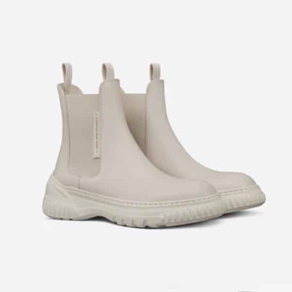 DIOR D-RACER ANKLE BOOT WHITE CALFSKIN KDI780VEAS03W