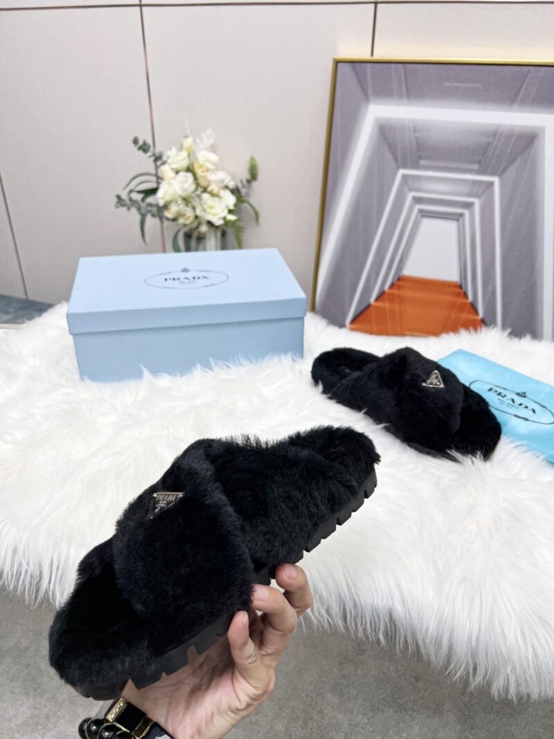 Alternative view of PRADA PETAL BLACK TERRYCLOTH SIPPERS